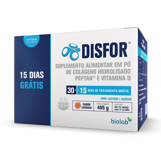 Colágeno Disfor 45 Sachês Sabor Laranja - Biolab