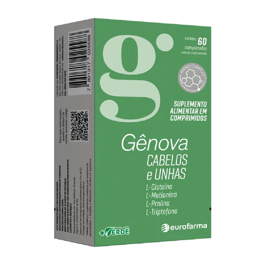 Suplemento Alimentar Gênova Cabelos E Unhas 60 Comprimidos
